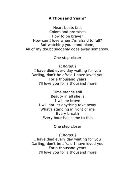 one thousand years letra|katy perry 1000 years.